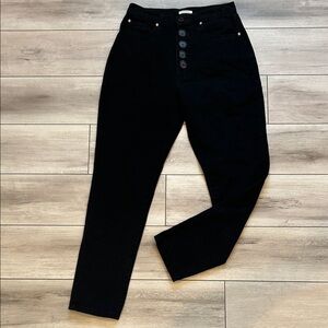 WeWoreWhat black high rise skinny fit jeans button fly size 27